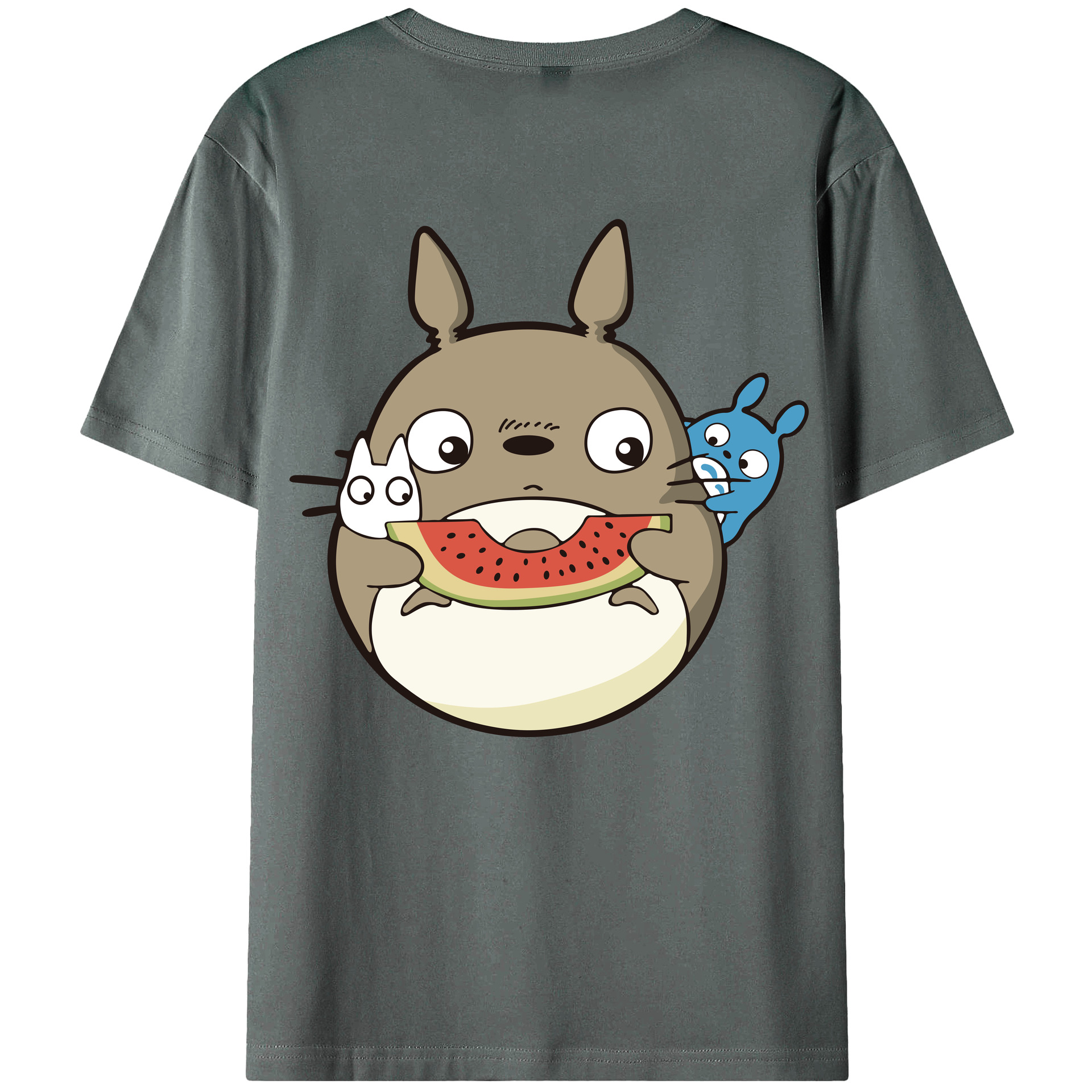 （画像用） となりのトトロ 草壁メイ 草壁サツキ My Neighbor Totoro Satsuki Kusakabe Mei Kusakabe 綿100％ メンズ半袖Tシャツ（バックプリント） 通気性